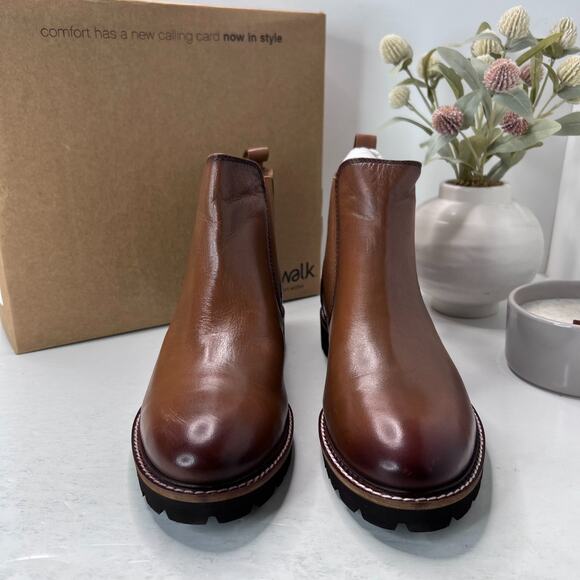 SoftWalk Indy Leather Chelsea Ankle Boots Comfort Luggage Brown Women's 11N NWB - Picture 2 of 10